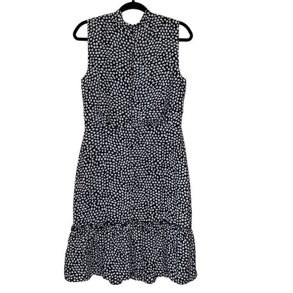 Karl Lagerfeld Black & White Polka Dot Ruffled Dress Size 8 Career, Date Night - Picture 4 of 13